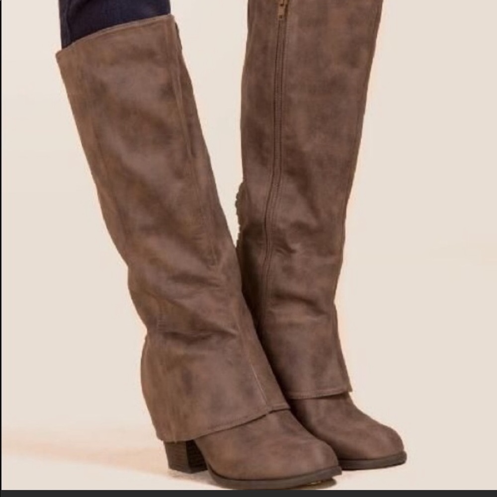 Fergalicious Lundry Wide Calf Boots, Size 7.5